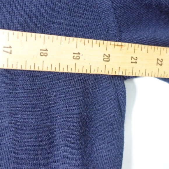Navy Blue Merino Wool Sweater Mens Large Classic Soft 1/4 Zip BANANA REPUBLIC - Picture 3 of 11